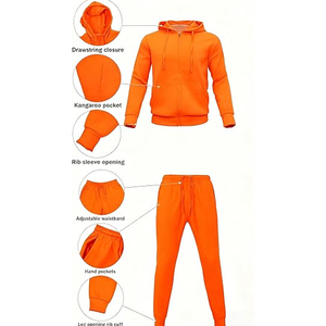 Mens Casual Sportswear Set Zip Hoodie and Elastic Waist Jogger Pants Athletic Running Outfit for <b>Comfort</b> - Product Image 3