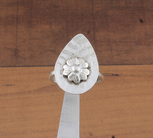 Flower <b>Band</b> Ring Fashion Engraved Classic Wide <b>Band</b> Natural Stone Rainbow <b>Wedding</b> Gift Idea Unisex Vintage <b>Sterling</b> <b>Silver</b> Ring - Product Image 1