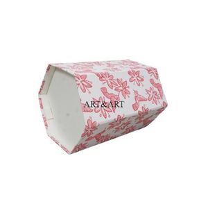 ถังขยะกระดาษแข็งคุณภาพสูงทันสมัย ผลิตจากกล่องรีไซเคิล พร้อมผ้าฝ้ายพิมพ์ลายดอกไม้ทำมือ รับทำโลโก้ตามสั่ง - Product Image 4