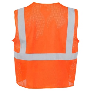 เสื้อกั๊กเซฟตี้สีส้มสำหรับผู้ชายแถบสะท้อนแสงกระเป๋าตาข่ายระบายอากาศได้ชุดทำงานกลางแจ้งสไตล์ลำลองฤดูร้อน 2026 - Product Image 3