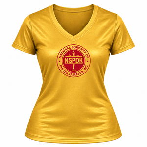 Camiseta de Cuello en V para Mujer, Tacto Suave, Manga Corta, Diseño Inspirado en Letras Griegas, Top Informal de Moda para Actividades Grupales - Product Image 3