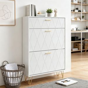 Scarpiera salvaspazio in legno con struttura in truciolato - Product Image 1