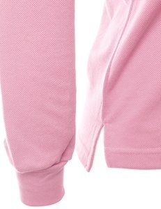 Women's <b>Pink</b> Long Sleeve <b>Polo</b> <b>Shirt</b> 100% Cotton Knitted Casual Solid Color Regular Length Pullover Top - Product Image 2