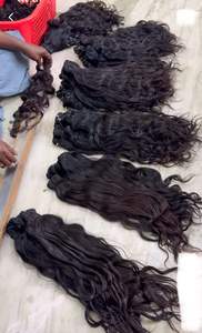 100% Raw sin procesar Natural rizado solo donante grueso extremos completos máquina doble trama Color Natural extensiones de cabello - Product Image 3