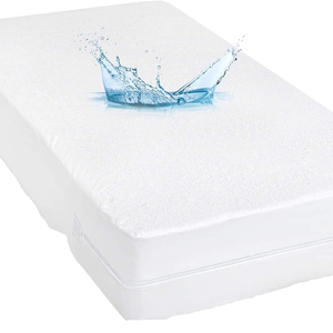 Breathable Terry Mattress Protector <b>Bed</b> Mat Knitted Eco-Friendly Luxury Polyester Deep Pocket Construction Soft Surface Reliable - Product Image 1