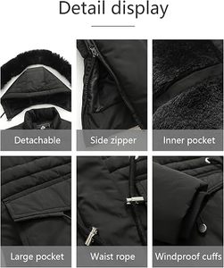 Abrigo Largo Acolchado Verde Oliva para Mujer de Orha International con Capucha de Piel, Parka Maxi de Plumón, Ropa de Abrigo Cálida para Invierno - Product Image 6