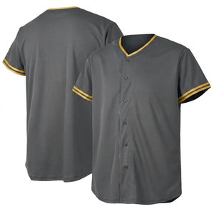 High Quality Breathable Quick Dry Plus Size Baseball Jersey Unisex Adult Sportswear 100% Polyester 120g V-neck Short Sleeve - Product Image 4