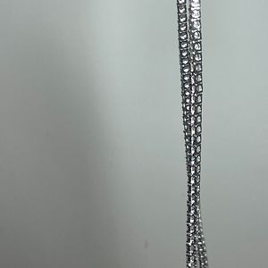 Luxury Geometric <b>Statement</b> <b>Necklace</b> 925 Silver Gold Plated Baguette Cut Diamond Link Chain Unisex Party Jewelry - Product Image 4