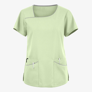 OEM High Quality <b>Nurse</b> Short Sleeve <b>Scrub</b> Tops Comfortable Stretchy Hospital Doctor and <b>Nurse</b> <b>Scrub</b> Jersey - Product Image 1
