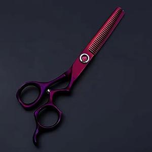 กรรไกรซอยผมมืออาชีพ 30 ฟัน คมกริบ สแตนเลส สำหรับคนถนัดขวา ด้ามยาว สีม่วง - Product Image 3