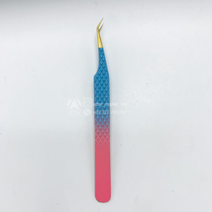 Pinzas de Acero Inoxidable de 90 Grados para Pestañas, Agarre de Diamante, las Mejores Pinzas para Técnica de Aislamiento de Pestañas, Pinzas de Precisión de Metal Sólido para Cejas - Product Image 3