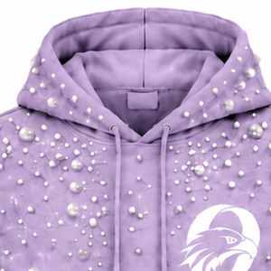 Sweat-shirt à capuche unisexe oversize en perles de lavande, style streetwear, avec poche kangourou, vêtement de mode personnalisé - Product Image 3