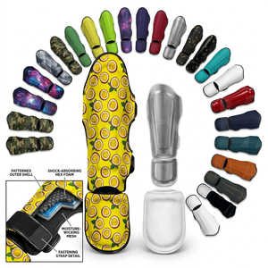 Espinilleras de Muay Thai OEM de Marca Privada Aceptadas, Equipo de Entrenamiento de Artes Marciales y Kickboxing de Alta Resistencia, Espinilleras de Espuma EVA - Product Image 1