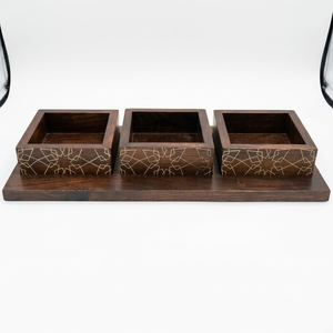 Bandeja de Madera Hecha a Mano con Incrustaciones de Nácar para Dulces y Chocolates, Caja Rectangular de 3 Compartimentos, Precio de Fábrica para Ramadán y Eid - Product Image 4