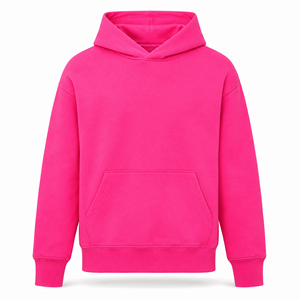 Sudadera con Capucha Premium Rosa Intenso sin Cordones, Corte Regular, Unisex, de Algodón y Felpa, Secado Rápido, Transpirable, Estilo Urbano, con Bolsillo Canguro - Product Image 1