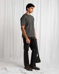 Camiseta de Manga Corta para Hombre, Corte Ajustado, Tela Elástica, Lisa, Básica, con Impresión de Logotipo Personalizado, Venta al Por Mayor - Product Image 4