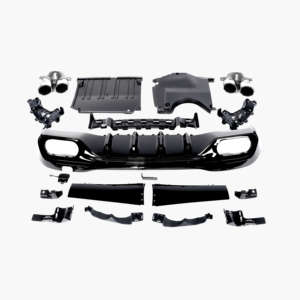 Diffuseur arrière ABS noir style AMG à quatre sorties avec support pour Mercedes Benz Classe <span class=keywords><strong>C</strong></span> C43 W206 2021 et plus - Product Image 1