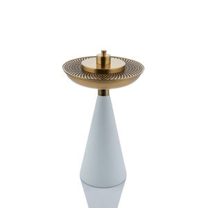 Natural White Veined <b>Marble</b> Incense Burner – Brushed Nickel Lattice <b>Mesh</b> Bakhoor Caddy - Product Image 6