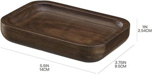 Premium Walnut Wood Bathroom Accessories Set Eco Friendly Wooden <b>Toothbrush</b> <b>Holder</b> Soap Dispenser Bottle Storage Organizer - Product Image 3