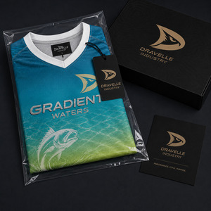 เสื้อตกปลาแขนยาวแบบมีตาข่ายระบายอากาศ ป้องกันรังสียูวี 50+  ปักโลโก้  สำหรับการแข่งขัน  ลายไล่เฉดสีแบบกำหนดเอง - Product Image 4