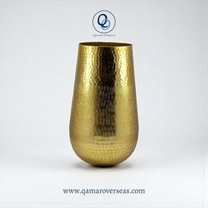 Modern Design Aluminium embossed Design Gold Flower Vase for Home Decoration Office Decoration Dining Decor - Product Image 3