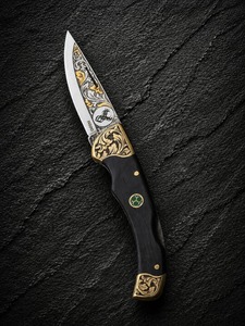 Couteau de poche pliant artisanal de haute qualité en acier inoxydable de qualité industrielle, manche en bois, verrouillage arrière, OEM, couteau de chasse EDC - Product Image 1