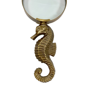 Lupa de Mano Metálica con Diseño de Caballito de Mar Vintage, Lupa Decorativa Náutica Coleccionable, Regalo para el Hogar, Oficina o Biblioteca - Product Image 3
