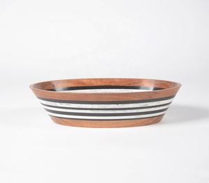 Bol à fruits en forme de bateau en bois de manguier et résine, fabrication artisanale, vente directe d'usine, grossiste - Product Image 3