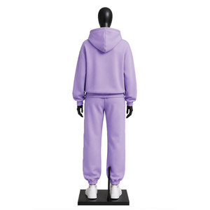 Conjunto de Sudadera con Capucha Oversize Lavanda para Mujer, Pantalones Jogger Casuales, Ropa de Descanso, Ropa Urbana, Proveedor Mayorista de Ropa Personalizada - Product Image 2