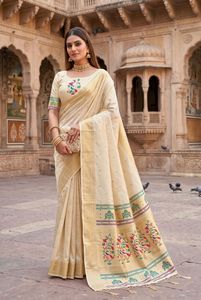 Sari en soie tissée violette tendance avec bordure Zari, style Pathani, tenue traditionnelle indienne pour femmes, pour fêtes et mariages, vêtements ethniques - Product Image 2