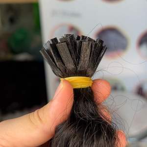 Extensiones de cabello de punta plana rizadas birmanas de color natural no químico ktips birmanas sin procesar vietnamitas - Product Image 2