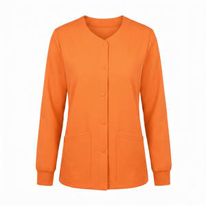 Chaqueta Médica Clásica de Cuello Redondo con Colores Personalizados OEM, Chaqueta de Enfermera con Botones a Presión en la Parte Delantera y Manga Larga, Uniforme Médico - Product Image 2