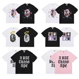 เสื้อยืดแขนสั้นผู้ชาย BapeMen พิมพ์ลายตัวอักษร ทรงปกติ สตรีทแวร์ คอกลม ผ้าคอตตอนเจอร์ซีย์ ระบายอากาศได้ดี - Product Image 5