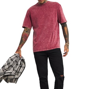 Customized Acid <b>Wash</b> T-Shirt Men's 100% Cotton Breathable Eco-Friendly Anti-Pilling Regular Fit Acid <b>Wash</b> Short Sleeve T-Shirt - Product Image 1