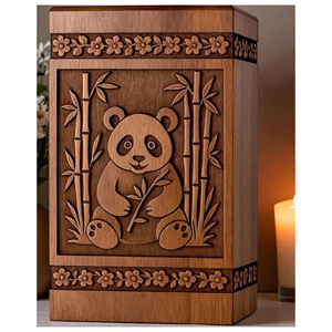 Wooden Urn for Ashes with Engraved Message Handmade Wooden Urn for Adult Memorial by AYAANS - Product Image 1