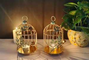 Vintage Metal Candle Holder Lantern Decorative Hollow Candle Stand For Home Wedding <b>Party</b> <b>Table</b> Garden Decoration - Product Image 1