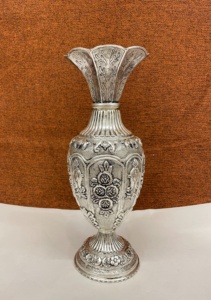 แจกันดอกไม้ชุบเงินสำหรับตกแต่งบ้านแนววินเทจขนาด13.5นิ้วแจกันแผ่นเงินสไตล์การตกแต่ง - Product Image 5