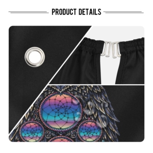 Cape de coiffure Owl Dreamcatcher noire en textile résistant à l'eau avec col à bouton-pression - Product Image 6