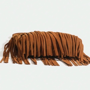 กระเป๋าสะพายข้างทรงถังแบบมีพู่หนังกลับสไตล์วินเทจโบโฮ - Product Image 4