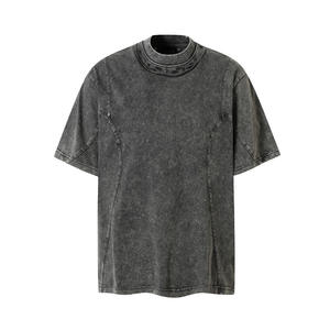 T-shirts professionnels pour clients, col rond, effet délavé, vintage, surdimensionnés - Product Image 4