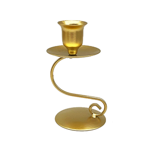 Portavelas de latón simple y elegante para bodas, eventos festivos, con acabado pulido, para decoración del hogar, para mesa. - Product Image 2