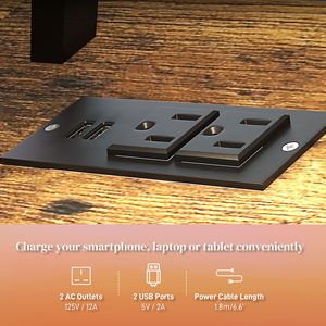 Scrivania da Gaming per Casa e Ufficio da 61 Pollici con Luci LED, Prese di Corrente, Ripiani Portaoggetti e Telecomando Wireless - Design Russo - Product Image 5