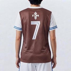 Camiseta de Fútbol para Mujer, con Logotipo Blanco, 100% Poliéster, Impresión por Transferencia de Calor, Manga Corta, Transpirable y de Secado Rápido - Product Image 2