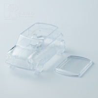 Scatola in Plastica PS Trasparente Lucida Riutilizzabile Stile Mini Giocattoli Alimentari a Forma di Auto Kwang Hsieh, Capacità 0-1L, Stampa Logo
