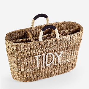 Panier ovale en jonc de mer à 6 compartiments, panier de rangement fait main, vente en gros, écologique, fabriqué au Vietnam - Product Image 1