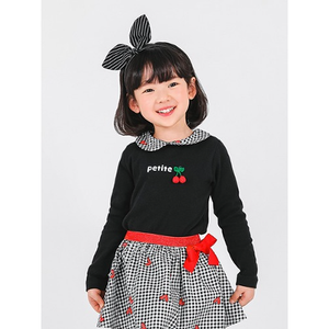 Camiseta Casual Coreana OZKIZ para Niños, 100% Algodón, Diseño de Cerezas para Niñas de 2 a 6 Años, Primavera/Otoño, Moda Infantil al por Mayor - Product Image 1