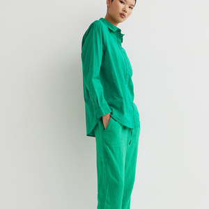 Pantalones de Mujer de Moda, Ecológicos, de Algodón para Invierno, Corte Bootcut, Largos hasta la Rodilla, Cintura Media, Lisos, Casuales, de Felpa - Product Image 4