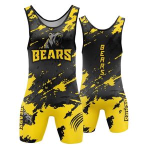 Singlet de Lucha Libre para Adultos, 100% Poliéster Elástico, Logotipo y Tallas Personalizadas, Tallas Grandes para Levantamiento de Pesas, Uniforme de Lucha Libre - Product Image 1