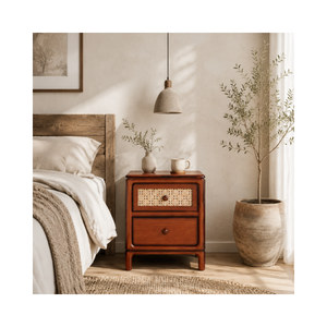 Classic Wooden <b>Bedside</b> <b>Table</b> with Two Drawers Solid Wood Nightstand Bedroom Cabinet Wholesale OEM ODM Furniture - Product Image 1