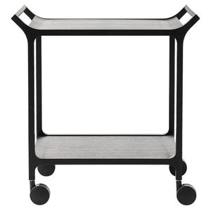 Designer Metal Serving <b>Trolley</b> with Black Finish and Glass Shelves for Luxury Home and Hotel Decoration - Product Image 2